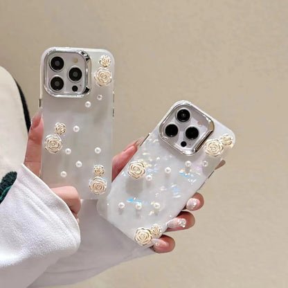 Shell Pattern Camellia Flower Phone Case Cute Protective Cover