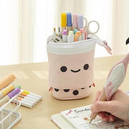 Cute Girl Heart Smiley Face Multifunctional Pen Holder Stationery