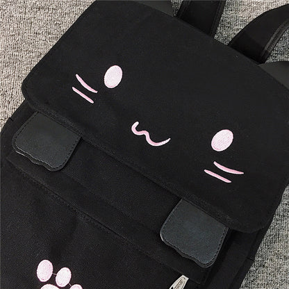 Cute Cat Canvas Backpack