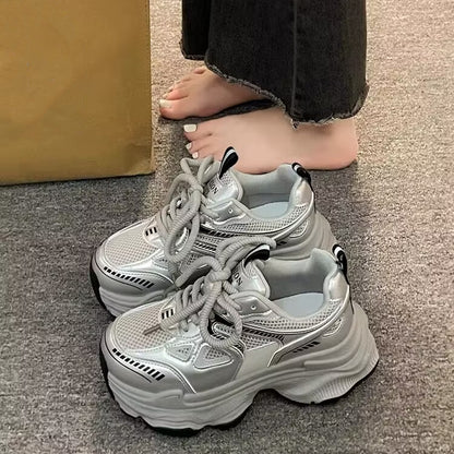 Platform Mesh Elevator Breathable and Lightweight Sports Casual Shoes