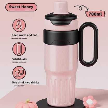 Gradient Double Drink Thermal Cup Stainless Steel with Lid Coffee Cup