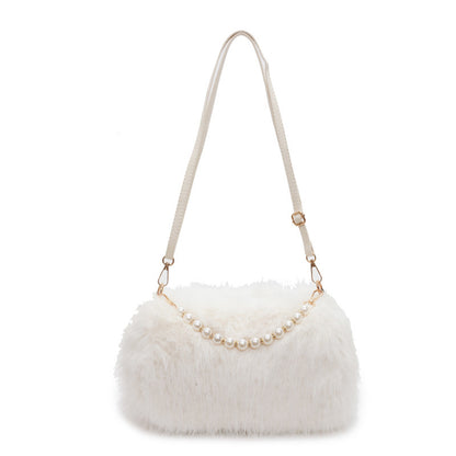 Shoulder Bags Pearl Chain Crossbody Bag Versatile Commuting Armpit Plush