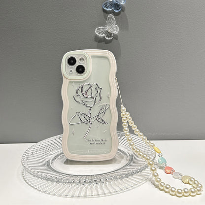 Rose Transparent Phone Case All-inclusive Big Wave Silicone Soft Case