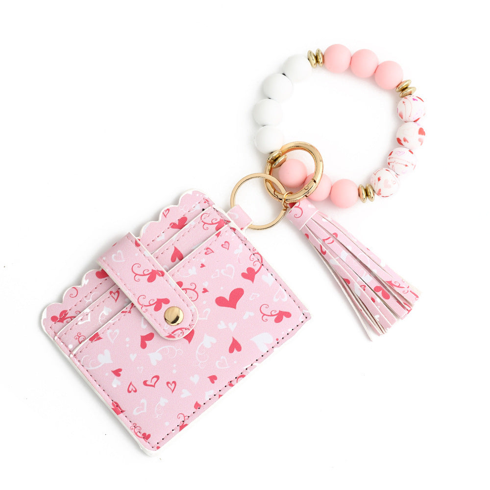 Love Polyurethane Card Holder Silica Gel Key Chain