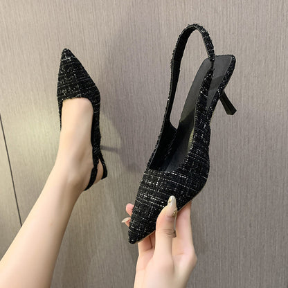 Stiletto Heel Pointed Toe Cap Slingback Sandal