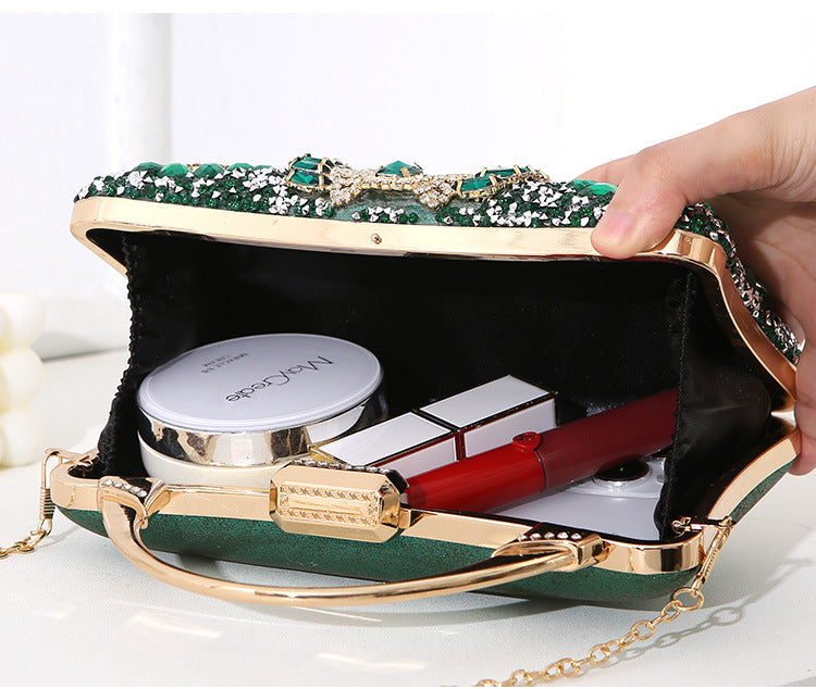 Metal Handheld Handmade Diamond Inlaid Dinner Bag