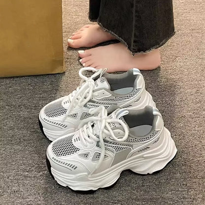 Platform Mesh Elevator Breathable and Lightweight Sports Casual Shoes