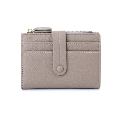 Women Short Wallets PU Leather Plaid Purses Solid Card Holder