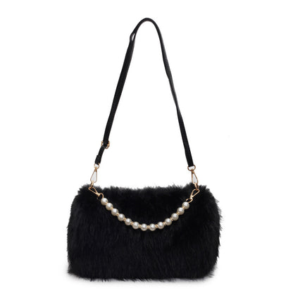 Shoulder Bags Pearl Chain Crossbody Bag Versatile Commuting Armpit Plush