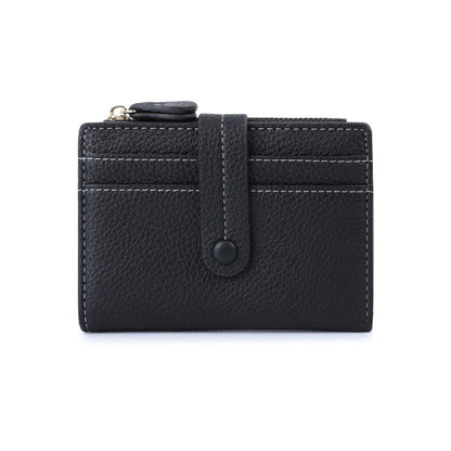 Women Short Wallets PU Leather Plaid Purses Solid Card Holder
