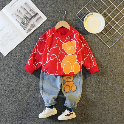 Spring Autumn T-Shirt Pants Toddler Sports Costume Kids Tracksuits