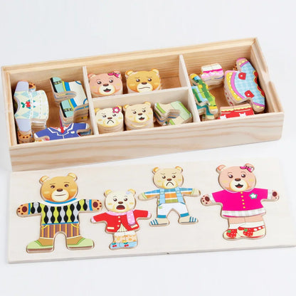 Children's Early Education Wooden Jigsaw Puzzle Dressing Game