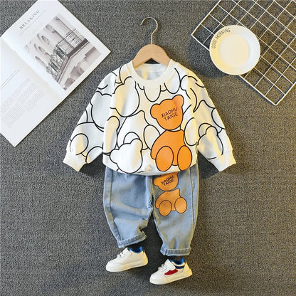 Spring Autumn T-Shirt Pants Toddler Sports Costume Kids Tracksuits