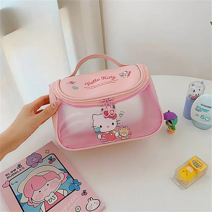 Sanrio Hello Kitty Zipper Makeup Waterproof Portable Millennium Girls Wash