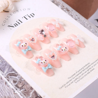 Sanrio Anime Cute Nail Patches False Nail Tips Cartoon Y2K Press on Nail