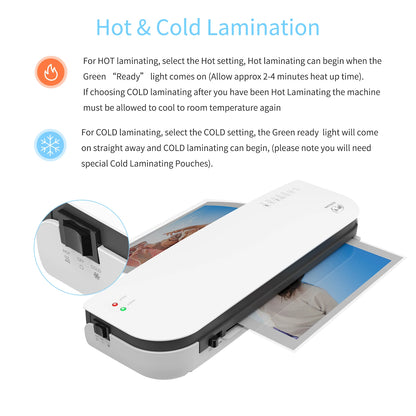 OSMILE SL289 Desktop Laminator Machine Set A4 Size Hot and Cold Lamination