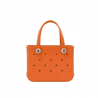 Small Beach Bag Tote Silicone Basket Waterproof Mini Jelly Handbag