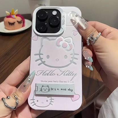 Pink Hello Kitty With Bracket Phone Case For iPhone