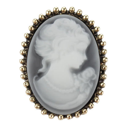 Vintage Cameo Elegant Queen Head Portrait Brooch For Women Antique Wedding