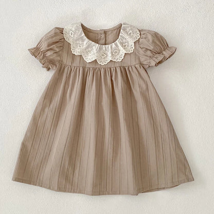 Baby Dress Summer Girls Sweet Lace Collar