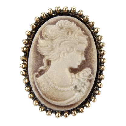 Vintage Cameo Elegant Queen Head Portrait Brooch For Women Antique Wedding