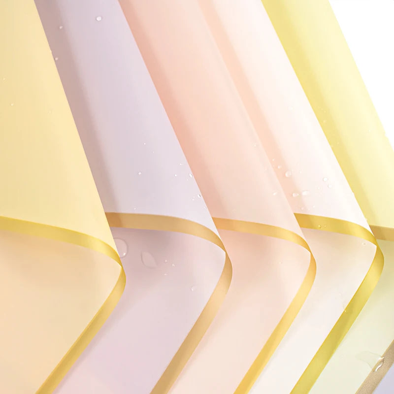 Golden Edge Flower Wrapping Paper Waterproof Bouquet Gift Packaging Decoration Supplies