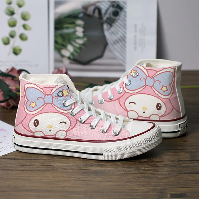 Kawaii Sanrio Canvas Shoes Thin High-Top Sneakers Casual Shoes