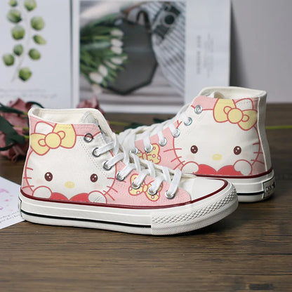 Kawaii Sanrio Canvas Shoes Thin High-Top Sneakers Casual Shoes