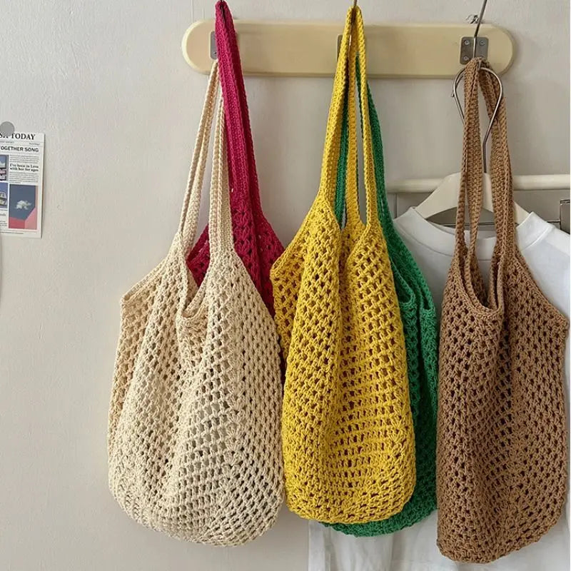 Leisure large capacity cotton woven bag, beach bag