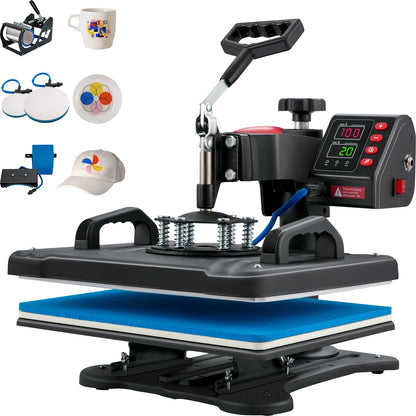 Heat Press 5in1 Heat Press Machine 12x15in Clamshell Sublimation Transfer Printer Digital Precise