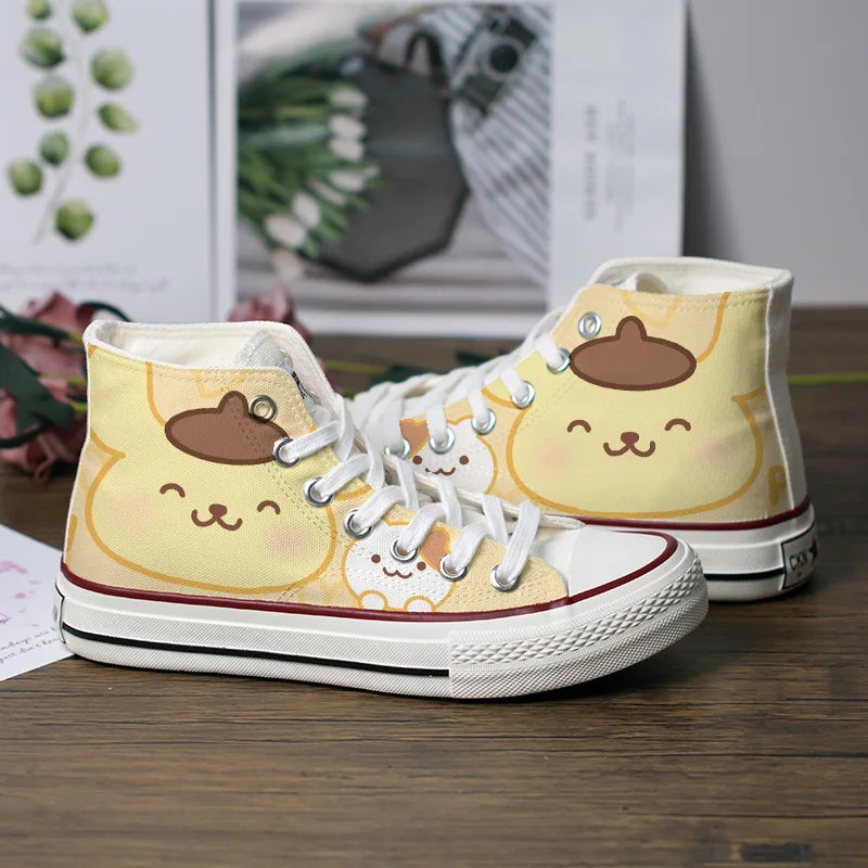 Kawaii Sanrio Canvas Shoes Thin High-Top Sneakers Casual Shoes