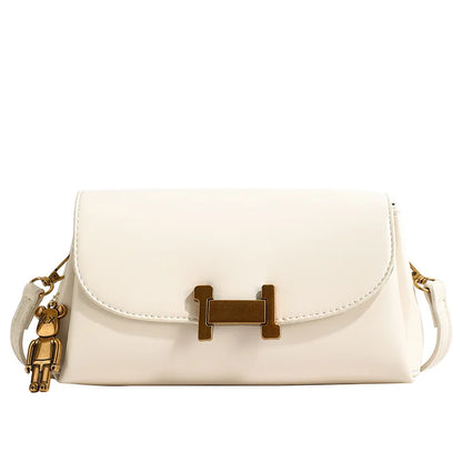 Simple and versatile small square bag, retro and stylish commuting crossbody bag