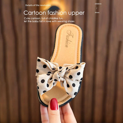Toddler Baby Girls Summer Beach Slipper Dots Bow Beach Sandals