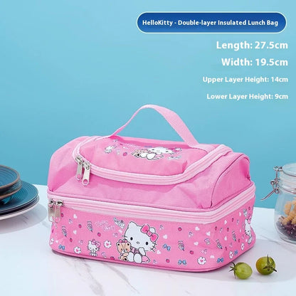 Double-Layer Insulated Handbag Waterproof Bento Bag