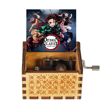 Wooden Music Box Demon Slayer Hand Cranked