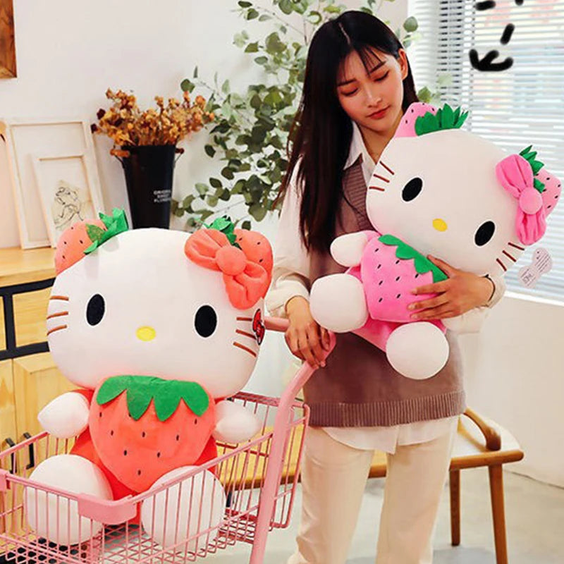 Sanrio Hello Kitty Plush Stuffed Toy Strawberry KT Cat Pillow Doll