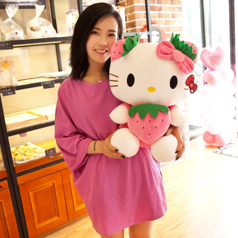 Sanrio Hello Kitty Plush Stuffed Toy Strawberry KT Cat Pillow Doll