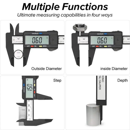 Electronic Digital Caliper Carbon Fiber Dial Vernier Caliper Gauge Micrometer Measuring Tool