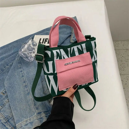 Shoulder Bag for Women Canvas Solid Color