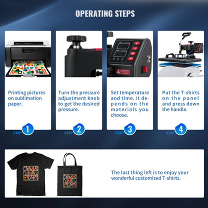 Heat Press 5in1 Heat Press Machine 12x15in Clamshell Sublimation Transfer Printer Digital Precise