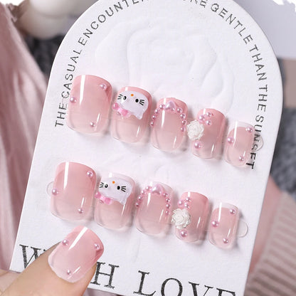 Sanrio Anime Cute Nail Patches False Nail Tips Cartoon Y2K Press on Nail