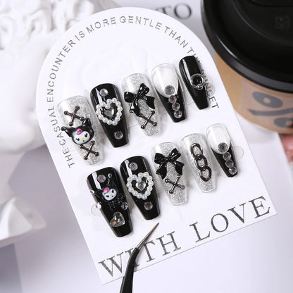 Sanrio Anime Cute Nail Patches False Nail Tips Cartoon Y2K Press on Nail