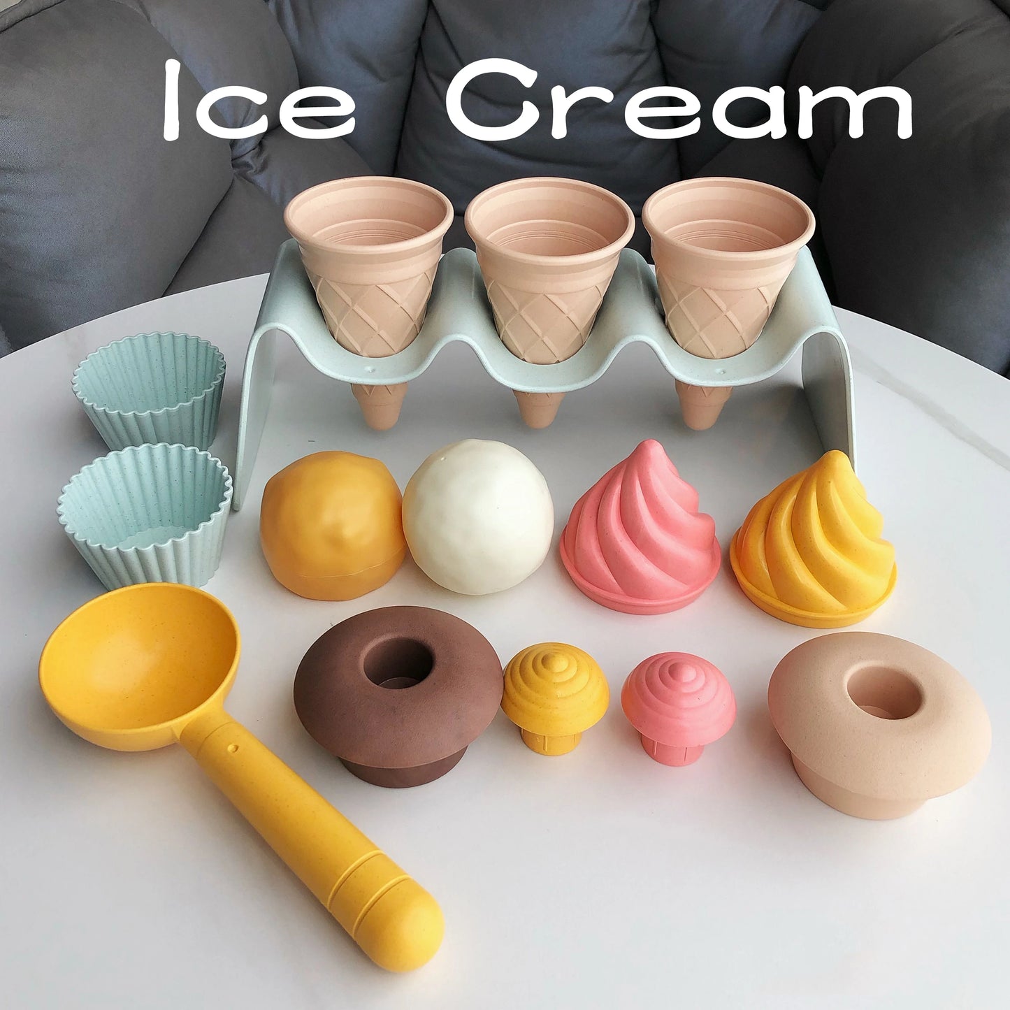 sand wheat straw material ice cream toys digging sand tools environmental Nordic
