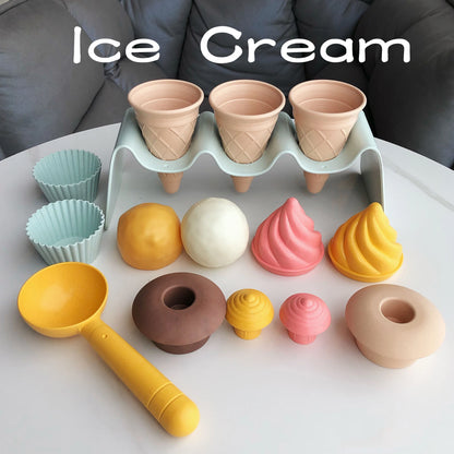 sand wheat straw material ice cream toys digging sand tools environmental Nordic
