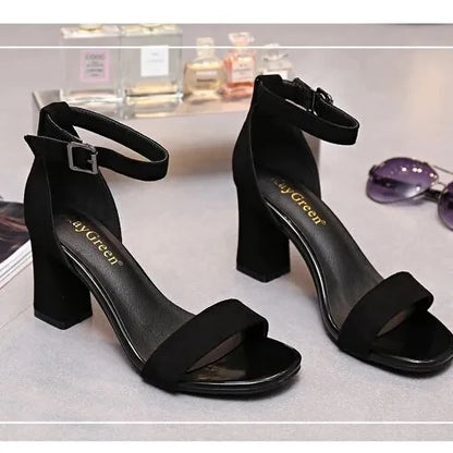 high heels women Roman shoes thick with open toe sandals
