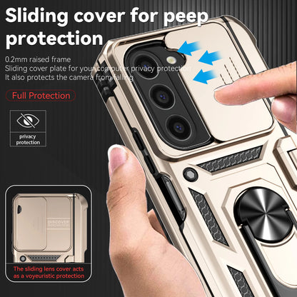Slide Camera Phone Cover for Samsung Galaxy Z Fold Cases with Stand Holder Armor