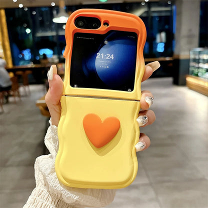 3D Love Heart Gradient Folding Case for Samsung Galaxy Z Flip