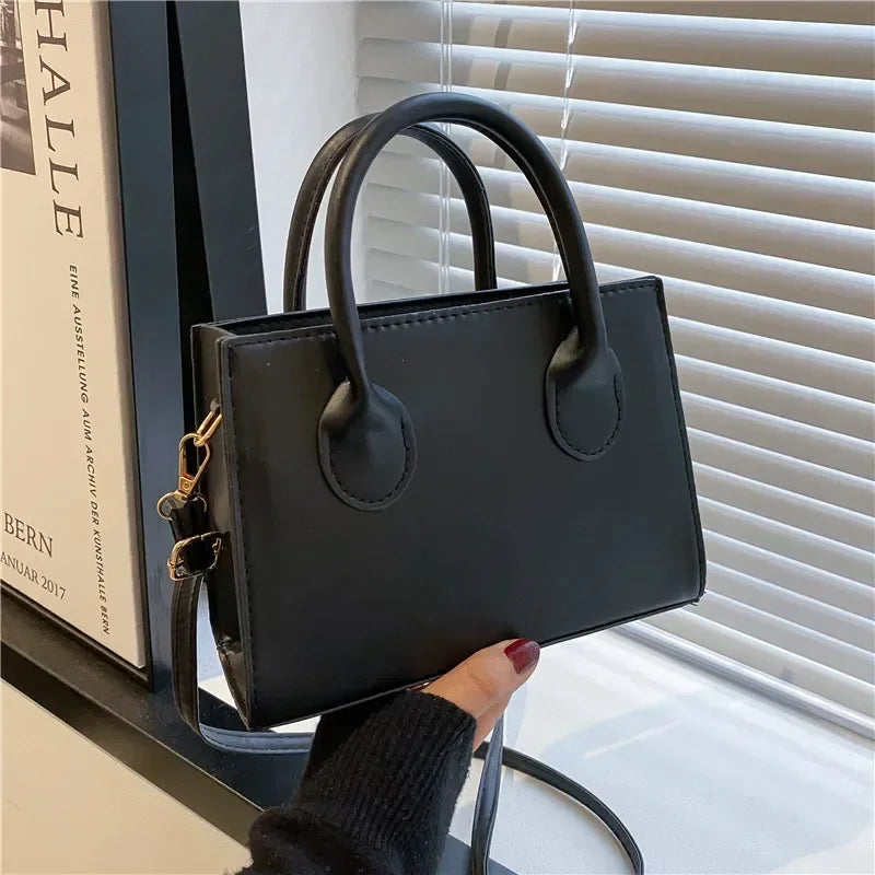 Minimalist Small Square Bag All-Match Top Handle Purse Classic Shoulder Bag