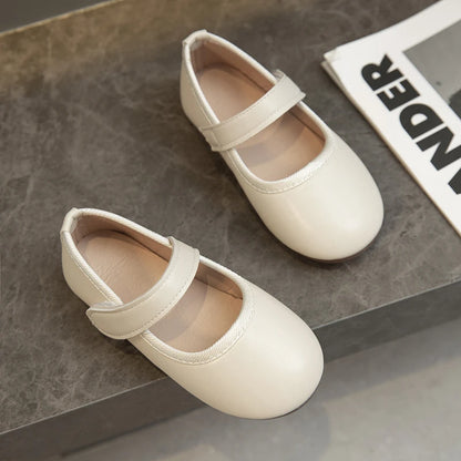 Soft Leather Plain Children Princess Shoes Light Round Toe Kids Flats
