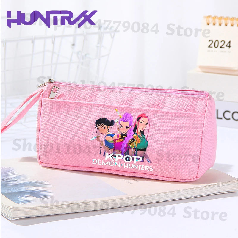 K-pop Demon Hunters Pink Pencil Case for Students